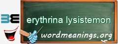 WordMeaning blackboard for erythrina lysistemon